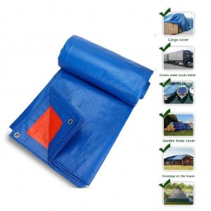 Waterproof Tarpaulin Blue Orange Sheet Canvas (Ready Made)